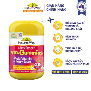 [Date 4/2025] Kẹo dẻo cho bé Vita Gummies Multi Vitamin for Fussy Eaters kích thích ăn ngon 60 Viên