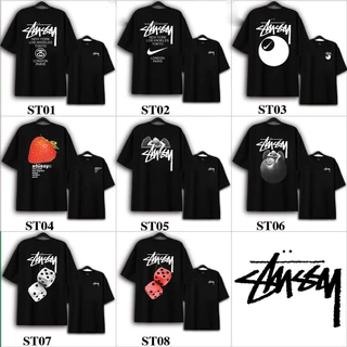 Áo Thun Stussy Tổng Hợp Nam Nữ Unisex Chất Liệu Cotton, Áo Phông Form Rộng Phong Cách Hàn Quốc