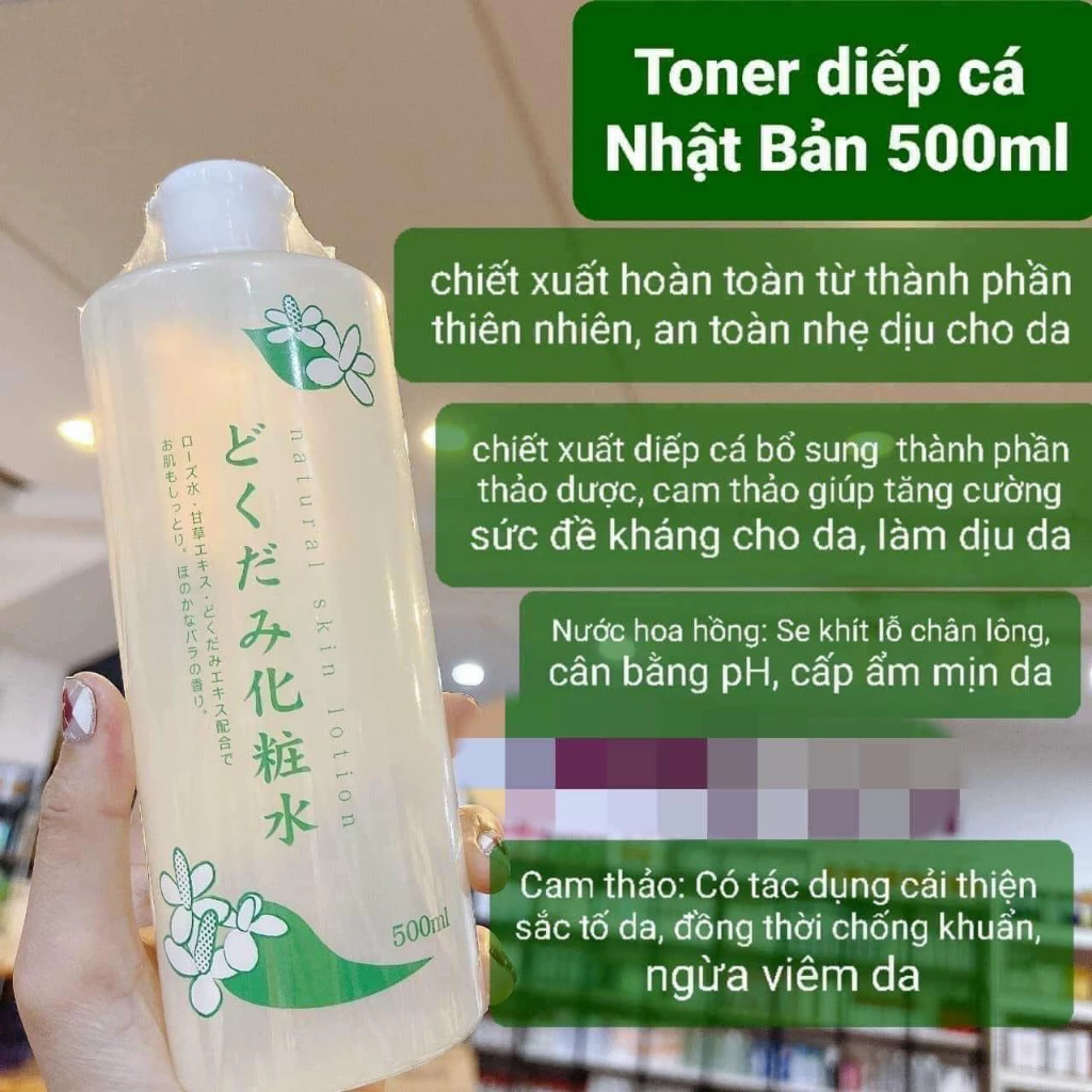 Nước  hoa hồng  diếp  cá 500ml  Nhật Bản