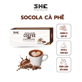 Socola cà phê 150g SHE Chocolate. Hương vị đa dạng, tốt cho sức khỏe, pha uống đá, nóng. Quà tặng sức khỏe