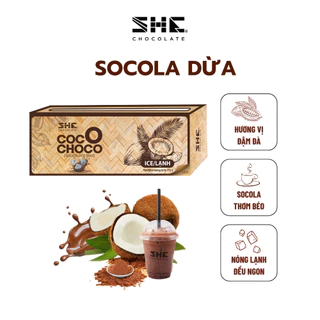 Socola bột dừa nguyên chất Hộp 150g SHE Chocolate - Hương vị đa dạng, tốt cho sức khỏe, pha uống đá, nóng.