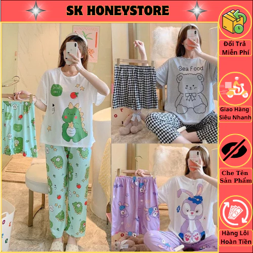 Bộ ngủ mặc nhà nữ xinh xắn ( gồm 3 sản phẩm ) Ms9093 ❄️❄️ Bộ ngủ nữ mặc nhà❄️❄️ Đồ ngủ nữ