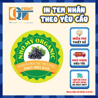 Combo 500 tem nhãn giấy, decal, sticker thiết kế theo yêu cầu baobiqt.com