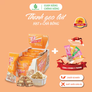 Thanh năng lượng gạo lứt ngũ cốc Hạt và Chà bông Top Energy Bar Nonglamfood 272g | Ăn kiêng giảm cân