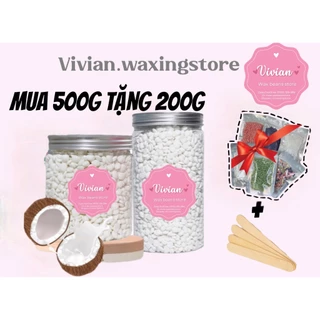 500g tặng 200g Sáp wax tẩy lông sữa dừa cao cấp siêu bám lông, wax siêu sạch dùng được cho da nhạy cảm Vivian.Beautyhome