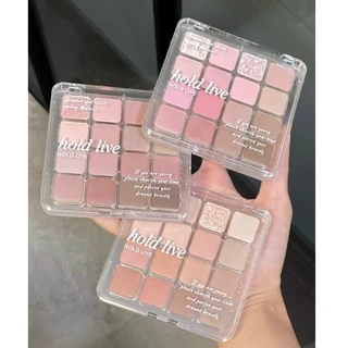 Bảng Phấn Mắt HOLD LIVE 16 Ô Màu  HL716 YUUMI Trang Điểm Makeup Mắt Lấp Lánh Ánh Nhũ Lì Mịn Lâu Trôi