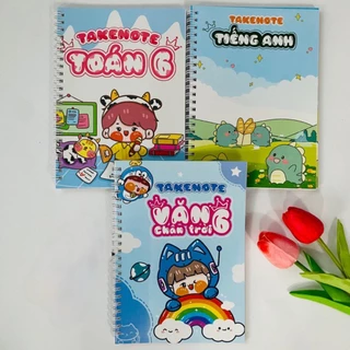 Combo 3 cuốn Sổ Tay TAKENOTE lớp 6 ( Toán- Văn Chân Trời-Tiếng anh)