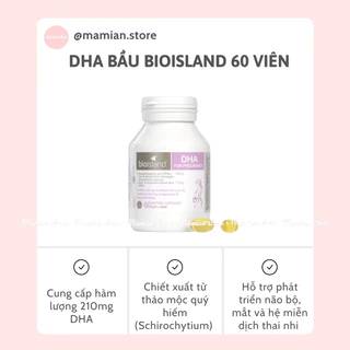 DHA bầu Bioisland - Úc (60 viên) bổ sung DHA cho phụ nữ sắp mang thai, mẹ bầu và mẹ sau sinh