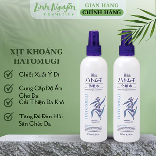 Xịt Khoáng Hatomugi Dưỡng Ẩm Trắng Da Chiết Xuất Hạt Ý Dĩ - Chai 250ml