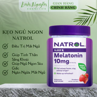 Kẹo Dẻo Ngủ Ngon Natrol Melatonin 10mg Sleep 90 viên - Hỗ Trợ Cải Thiện Giấc Ngủ