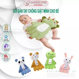 Gối bàn tay chống giật mình cho bé hình thú - giảm đầy hơi khó tiêu, giúp bé ngủ ngon - Kích thước 37x24cm