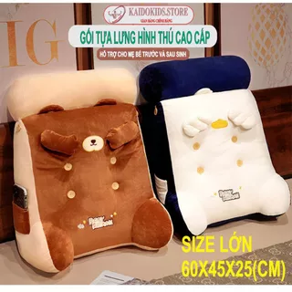 Gối tựa , dựa lưng đầu giường chống đau mỏi lưng hình thú dành cho mẹ bầu  (bản to) - Kích thước 60x45x20cm
