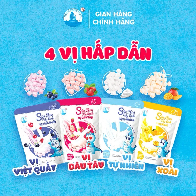 Combo 4 gói sữa chua sấy lạnh Trân châu Hạ Long