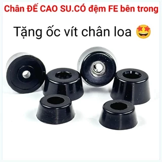 bộ 4 Chân đế cao su ROHS siêu rẻ nhiều kích thước cho loa, tủ, kệ, bàn, đồ gỗ diy tặng ốc