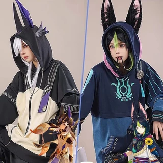 Áo Khoác Hoodie Phối Khóa Kéo Hóa Trang Genshin Va Chạm Cyno