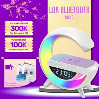 Loa Chữ G Bluetooth Đèn Ngủ 16 Triệu Màu, Hẹn Giờ, Sạc Điện Thoại Không Dây, Hiển Thị Đồng Hồ