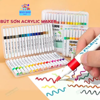 Bút Màu Acrylic Marker 12/24/36/48/60 Cao Cấp Màu Sắc Tươi Sáng Bút Lông Màu Acrylic Đồ Chơi Cho Bé