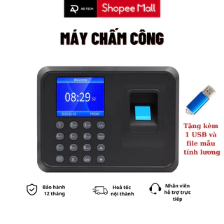 Máy Chấm Công Vân Tay - Hỗ Trợ Mẫu Tự Động Tính Lương Ngày (Fulltime) Giờ (Partime) (Bảo Hành 12 Tháng)