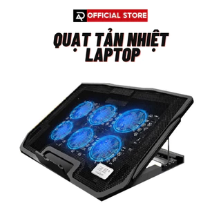 Quạt tản nhiệt laptop Nuoxi ,đế tản nhiệt 6 quạt và 3 quạt cực mạnh , chạy cực êm,gió cực mát tích hợp đèn led