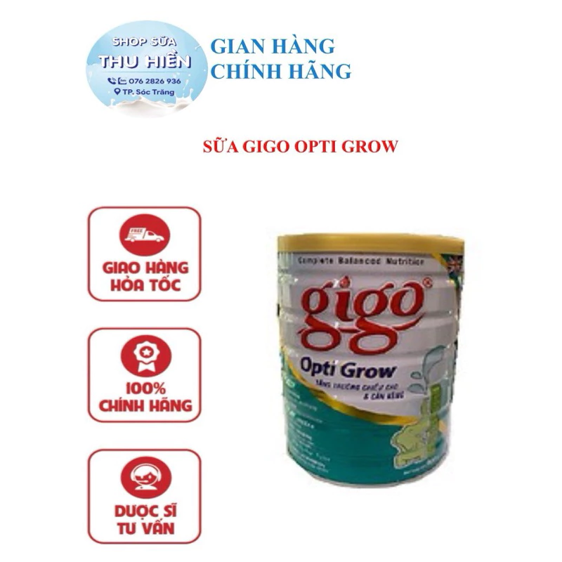 Sữa bột Gigo opti grow 900g - tăng trưởng chiều cao và cân nặng cho trẻ