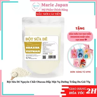 Bột Sữa Dê Nguyên Chất Obaxua Đắp Mặt Nạ Dưỡng Trắng Da Gói 75g