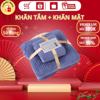 Set 2 Khăn tắm lông cừu siêu mềm, siêu thấm hút