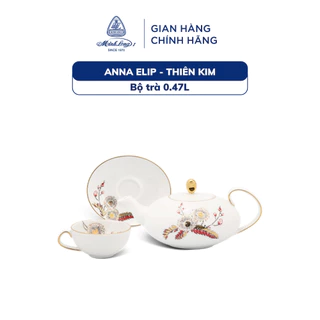 Bộ Ấm Trà Sứ Cao Cấp Minh Long 0.47 L - Anna Elip - Thiên Kim