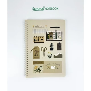 GEMMA NOTEBOOK - Sổ gáy xoắn B5 Brown kẻ ngang