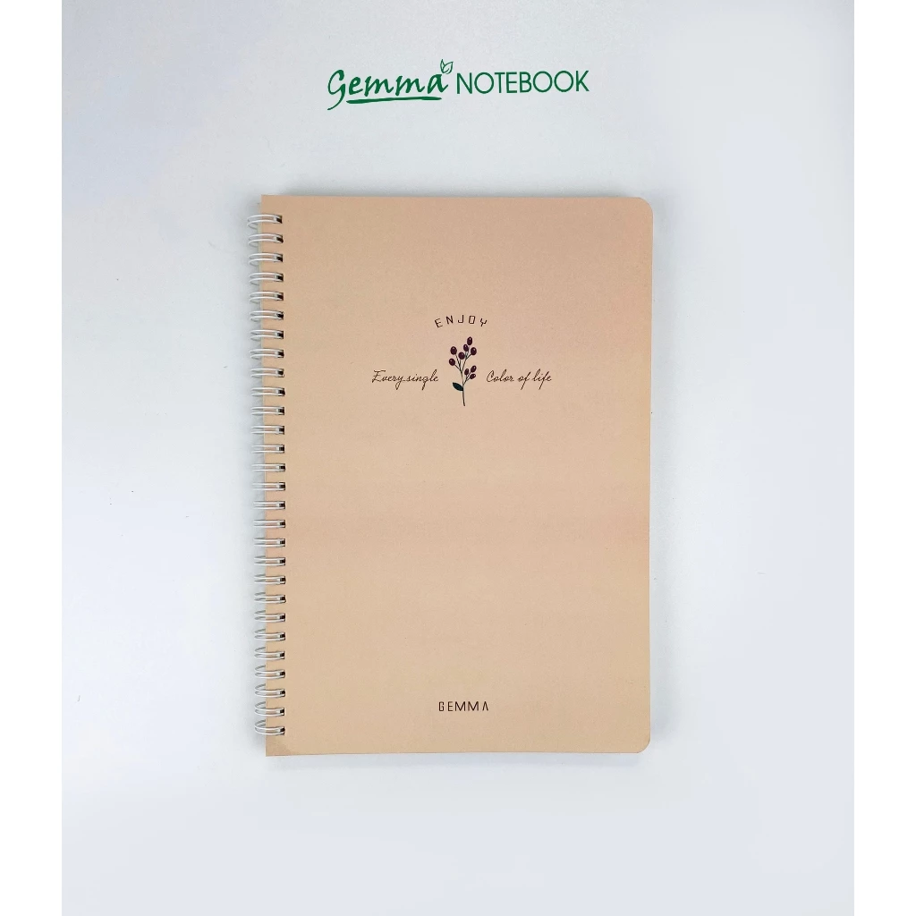 GEMMA NOTEBOOK - Sổ gáy xoắn B5 Hồng Cam - Enjoy kẻ ngang