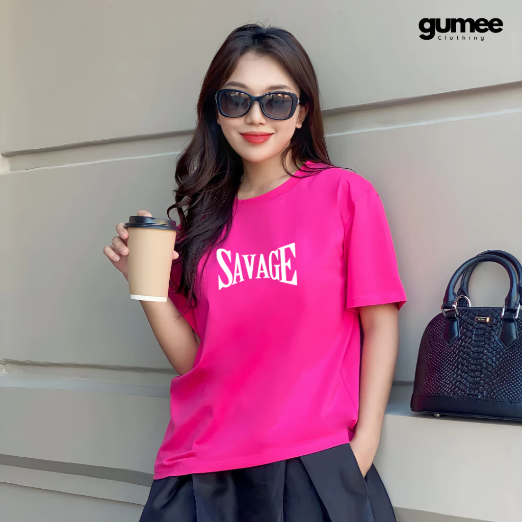 Áo thun nữ nhiều màu, áo phông nữ form vừa vải 100% cotton cao cấp trắng đen hồng be xanh _ SAVAGE