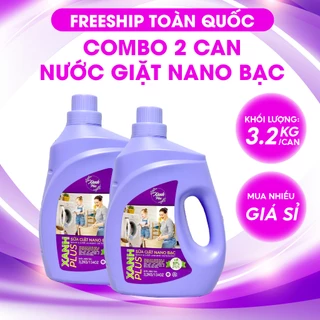 [Giá Tốt] Combo 2 Can Nước Giặt Xả Nano Bạc 3,2KG - Máy giặt, An Toàn cho trẻ, Không kích ứng da