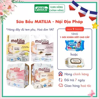 [1 THÙNG] Sữa bầu Matilia Pháp đủ vị thơm ngon 1 thùng gồm 6 lốc có 24 chai 200ml