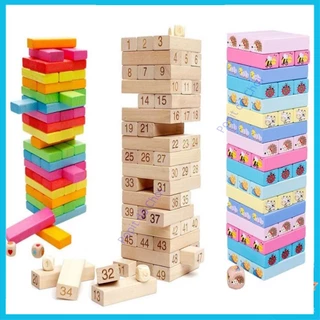 Đồ chơi rút gỗ 48 thanh hình động vật ngộ nghĩnh, Bộ đồ chơi rút gỗ tăng khả năng sáng tạo và tư duy cho bé