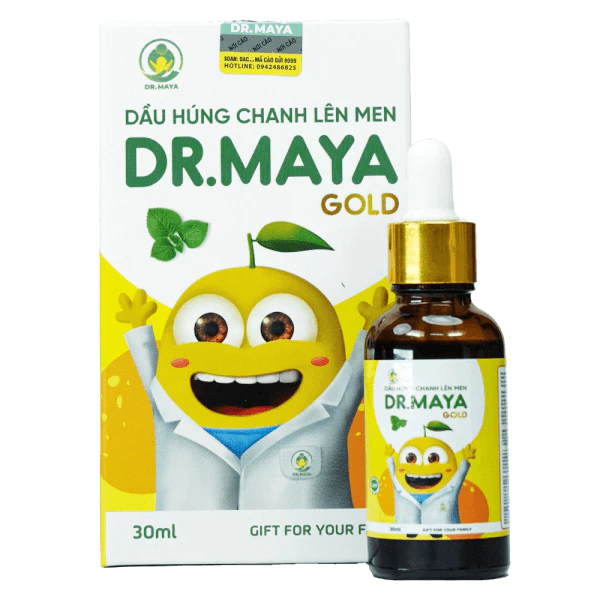 Dầu húng chanh lên men chính hãng Dr.Maya Gold chai 30ml - Hỗ trợ trị ho, tăng đề kháng cho bé