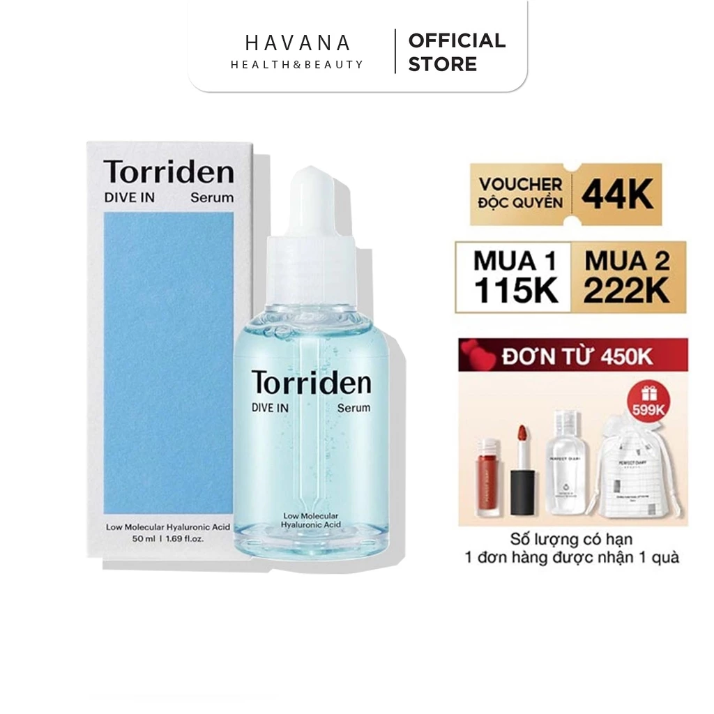 Serum Torriden Dive In Serum giúp cấp ẩm cho da Low Molecular Hyaluronic Acid Chai 50ml - Havana