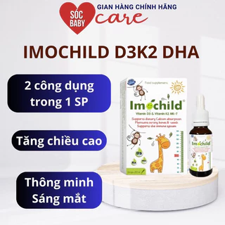 Imochild D3K2 DHA CHÍNH HÃNG giúp bé thông minh, tăng chiều cao 20ml