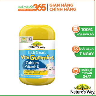 Kẹo Dẻo Vi Chất Canxi Cho Bé Nature’s Way Kids Smart Vita Gummies Calcium + Vitamin D - Hộp 60 Viên