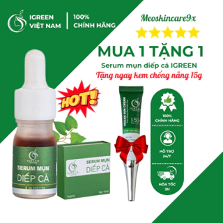 Serum Diếp Cá Igreen , Giảm Mụn, Thâm, Se Khít Lỗ Chân Lông Cải Thiện Làn Da Sau 7 Ngày Quà Kem Chống Nắng