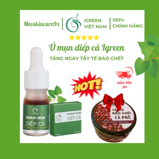 Serum Diếp Cá Giảm Mụn, Thâm, Rỗ, Igreen Tặng Tẩy Tế Bào Chết