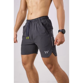 Quần đùi thể thao nam wilwol, quần short dùng chạy bộ, tập gym, mặc nhà  chất xi xịn nhẹ mát chuẩn phom  - QSTW4