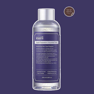 [Công Ty] Nước hoa hồng Dear, Klairs Supple Preparation Unscented Toner 180ml