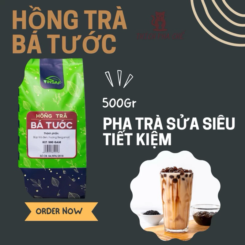 hồng trà bá tước VINSAF 500gr nguyên liệu pha chế