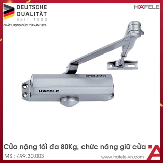 Tay co thủy lực Hafele, tay đẩy hơi, Cùi trỏ 80kg có chức năng giữ cửa góc giữ 90 độ mã 499.30.003