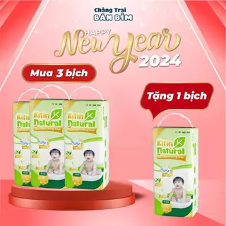 [DUY NHẤT HÔM NAY] Combo 4 Bịch Tã Bỉm KITIN NATURAL - Trà xanh thiên nhiên chống hăm