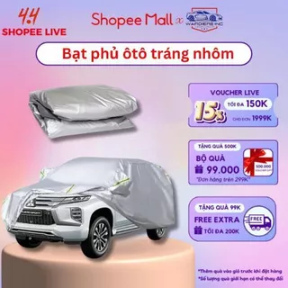 Bạt phủ ô tô Cao Cấp KAW - Bạt Trùm Xe Hơi 3 Lớp Tráng Nhôm Bọc Lớp Nỉ Trong Chống Xước, Chống Nắng, Chống Mưa,Chống Buị