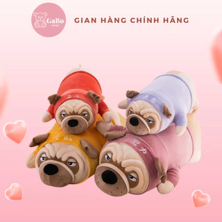 Gấu Bông Chó pug nằm mặc áo, Chó pull dog mặt quạo GABO TEDDY BEAR