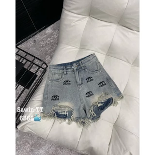 SALE LẺ SIZE Quần short sooc jean denim bò thò thêu C nửa HiNa QCCC QCL1 QS0092 #6366