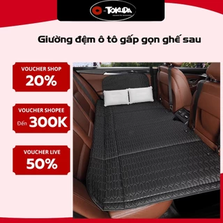 Giường đệm 5D ghế sau ô tô bằng da cao cấp, Giường trên ô tô gấp gọn, Đệm xe hơi bằng da gấp gọn Tokuda T08