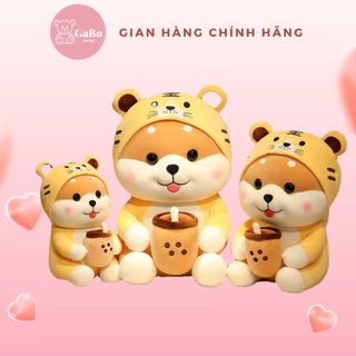 Gấu Bông Chó ShiBa Cosplay Cọp, Hổ ôm Trà sữa, GABO TEDDY BEAR