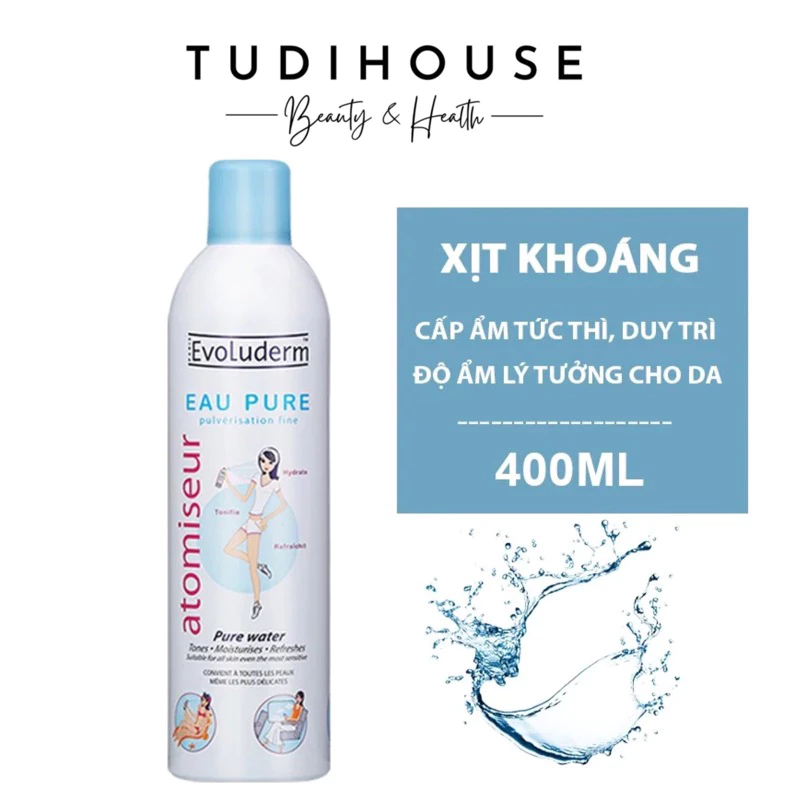 Xịt Khoáng Evoluderm Cấp Ẩm Làm Dịu Da 400ml